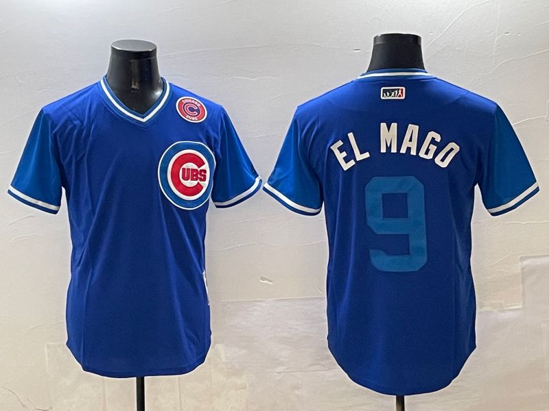 Men Chicago Cubs #9 EL Mago Blue Fashion Game 2025 Nike MLB Jersey style 4